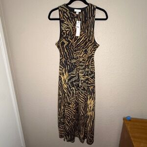 knee length dresses for ladies John Charles Bardot Pleated A-line Dress, Navy and Ivory main image 0
